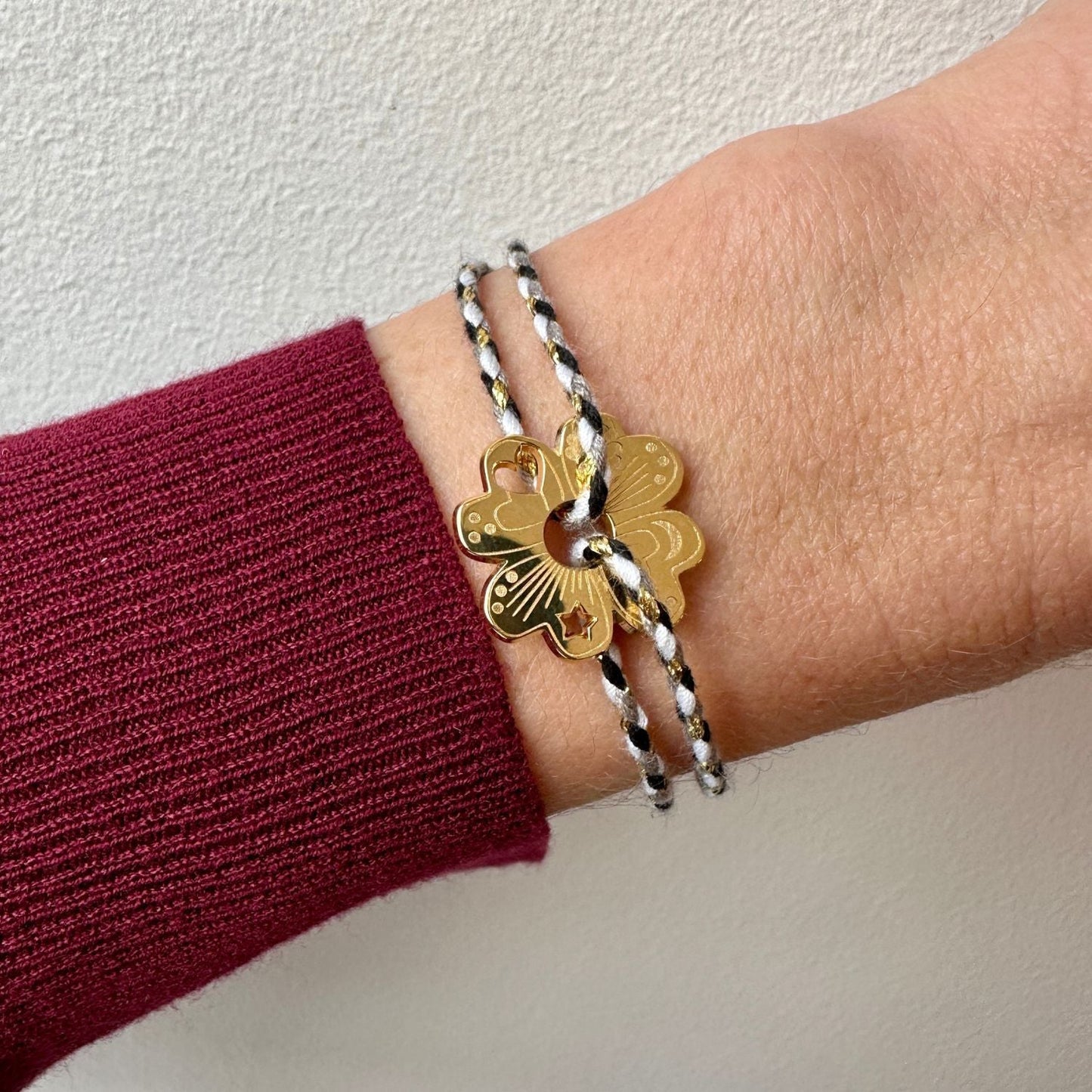 Stainless Steel Bracelet With Moon And Heart Charms
