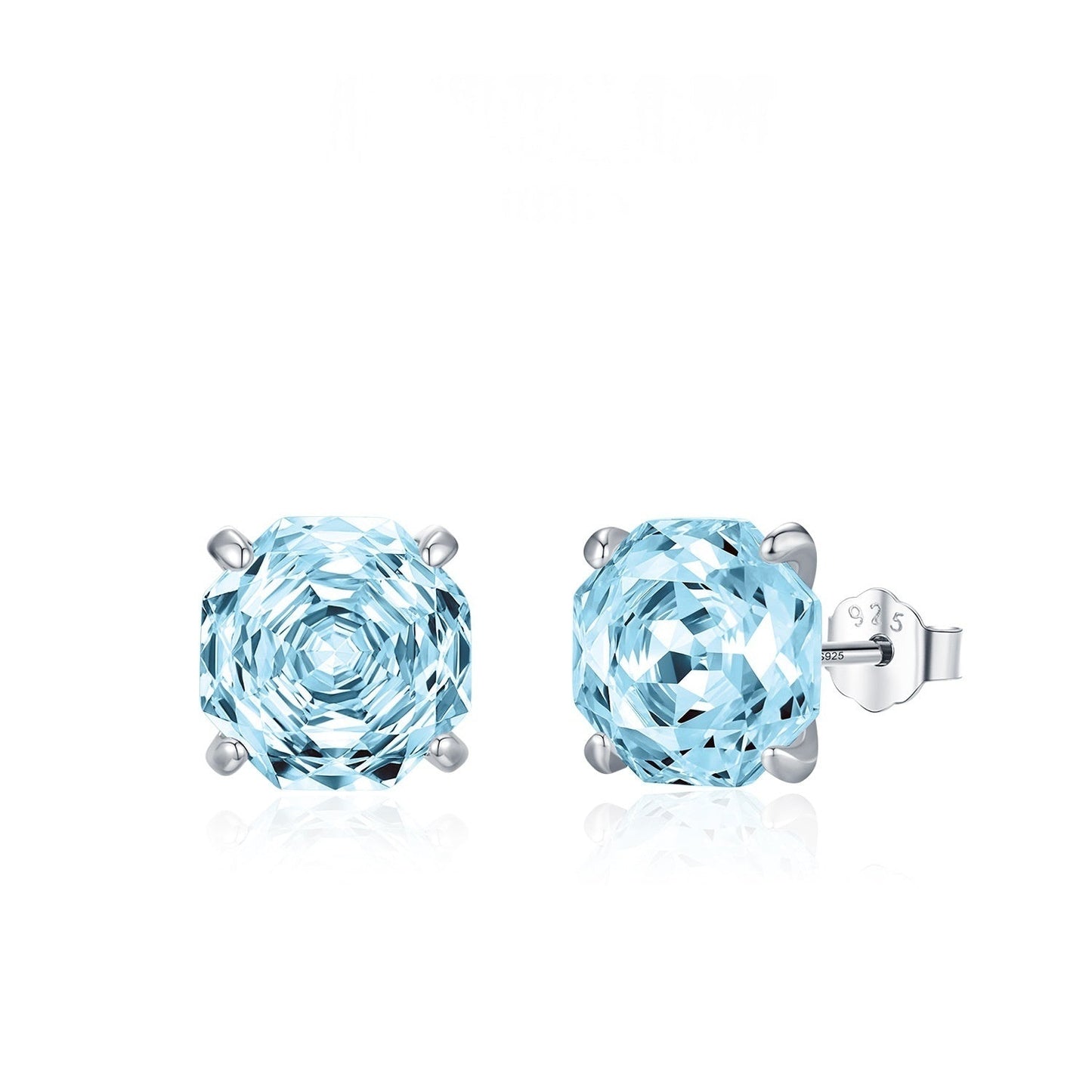Basic Rose-cut Sparkling Diamond Stud Earrings Unisex Accessory