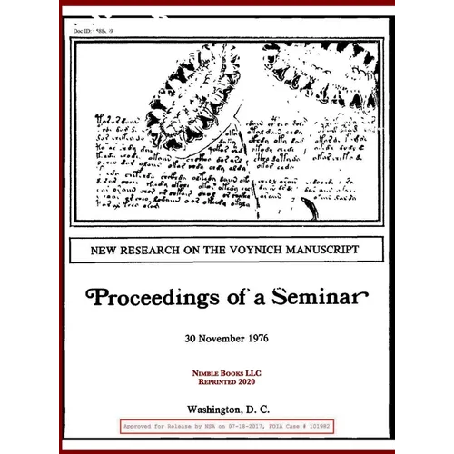 New Research on the Voynich Manuscript: Proceedings of a Seminar - Hardcover