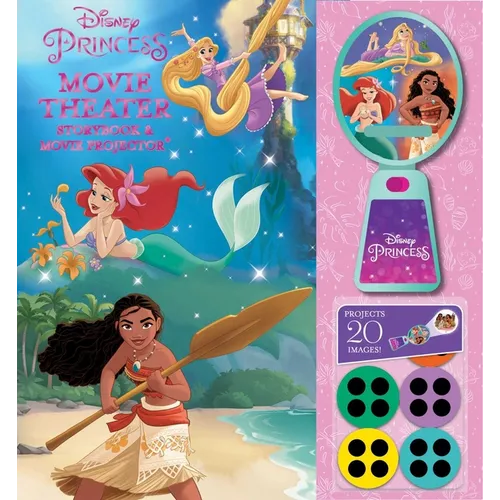 Disney Princess: Moana, Rapunzel, and Ariel Movie Theater Storybook & Movie Projector - Hardcover