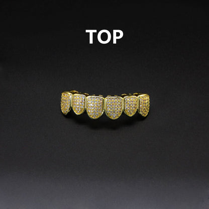 Copper Heart-Design Dental Grill with Zircon Detail