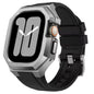Stainless Steel Case Mod Kit for Apple Watch Ultra 1/2 & Series 4-9 – 49mm & 45/44mm with Fluororubber Strap