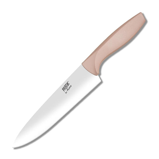 Pratik 18 cm Pink Chef's Knife - Ergonomic Kitchen Knife for Home Cooks, Stainless Steel, Durable & Comfortable