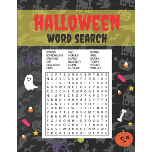 Halloween Word Search: Hard Level Unique Patterns for Adults & Teens Find Halloween Words 18 Words to Find per Puzzle - Paperback