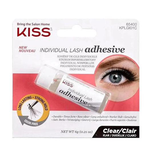 Kiss False Eyelash Adhesive - Transparent, Long-Lasting, 6g - Perfect for Individual Lash Extensions & Natural Look
