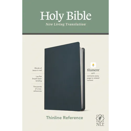 NLT Thinline Reference Bible, Filament Enabled Edition (Red Letter, Genuine Leather, Blue) - Leather