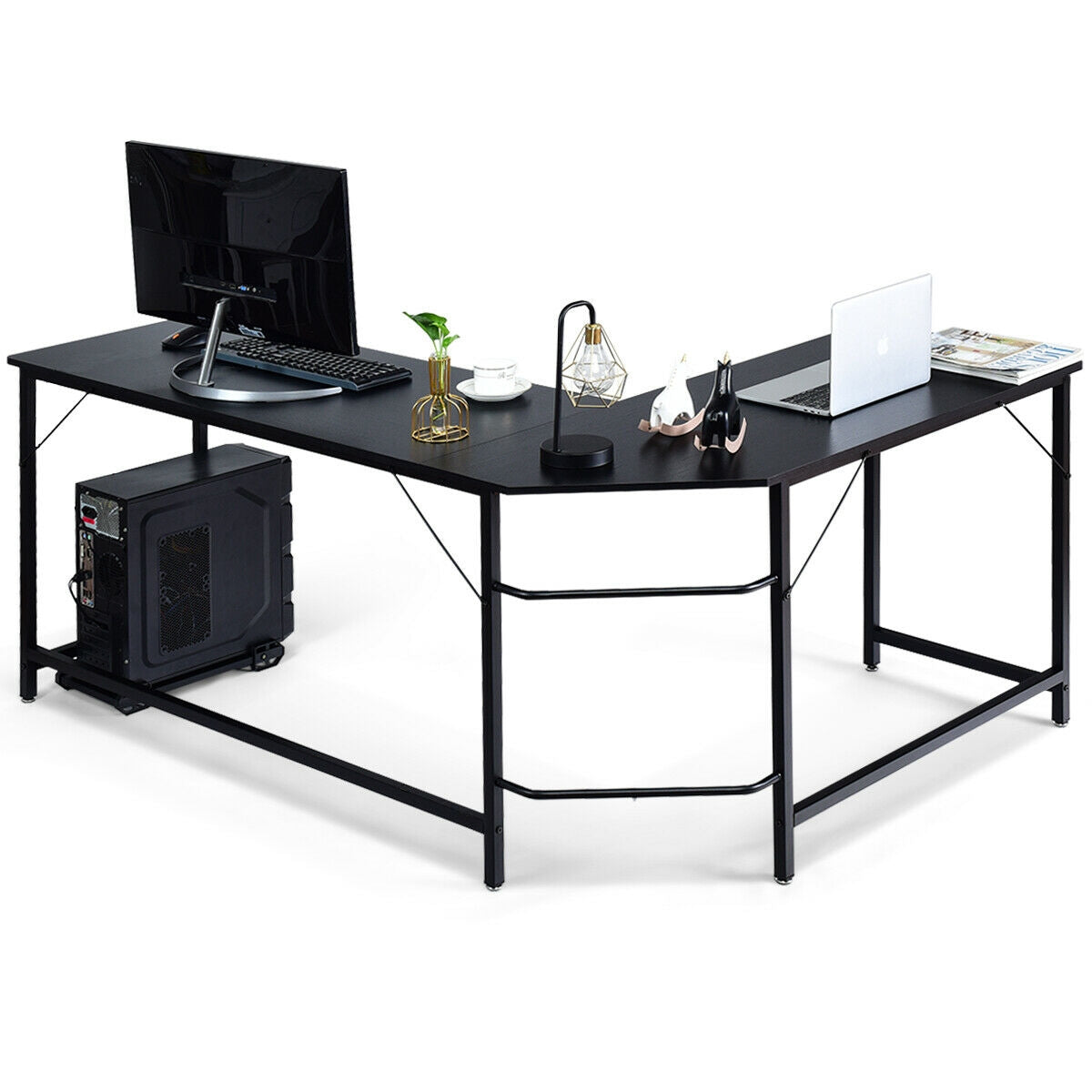 L Shaped Desk Corner Computer Desk PC Laptop Gaming Table Workstation
