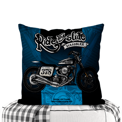 Motorcycle-Themed Double-Sided Square Pillow