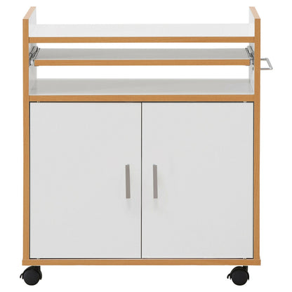 Kitchen Island on Wheels with Removable Shelf and Towel Rack