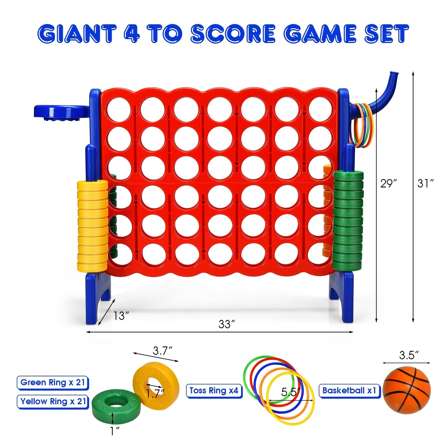 2.5Ft 4-to-Score Giant Game Set-Green