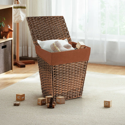 Foldable Handwoven Laundry Hamper with Removable Liner