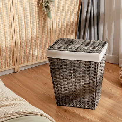 Foldable Handwoven Laundry Hamper with Removable Liner