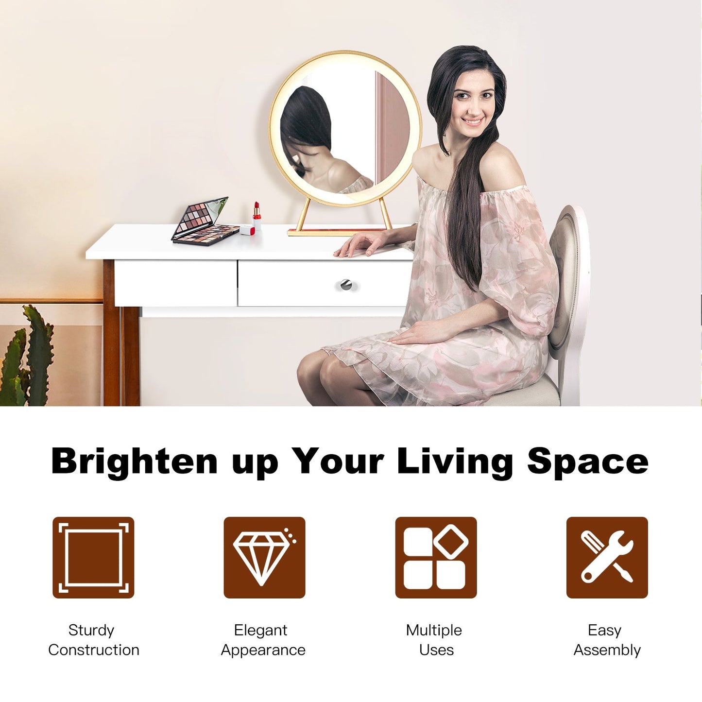 Computer Desk Laptop PC Writing Table Makeup Vanity Table