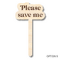 Unfinished Wood Funny Plant Stakes | 24 Options | 5" Tall | 1/8" Wood | Wood Craft Cutout