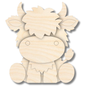 Unfinished Wood Layered and Etched Cow Shelf Sitter | 6" Tall | 1/4" Wood | Wood Craft DIY