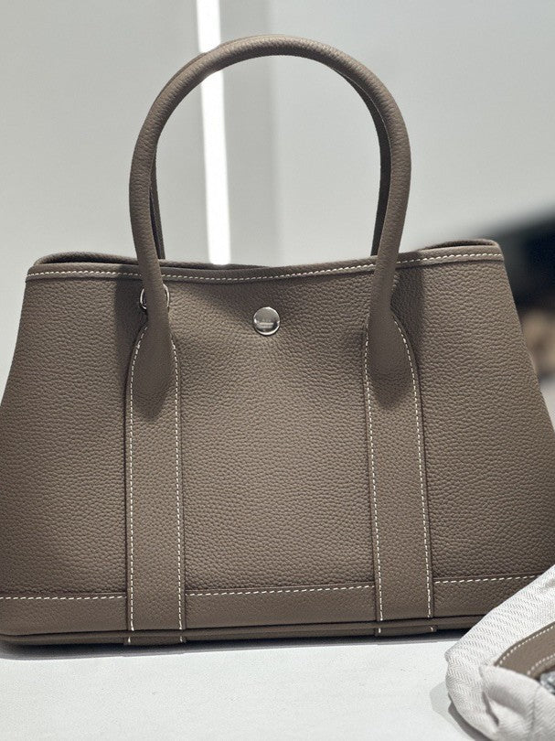 Foreign Trade Genuine Leather Women's Bag, Top Layer Cowhide Garden Bag 30cm, Genuine Leather Fashion Handbag, Large Capacity Commuter Tote Bag