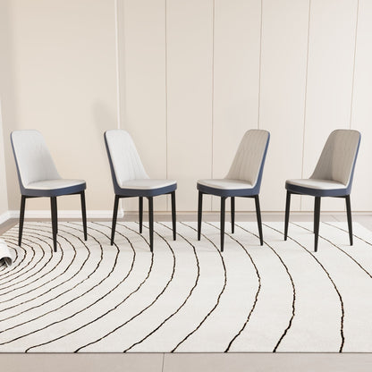 Modern Dining Chair With Cushions And Metal Legs