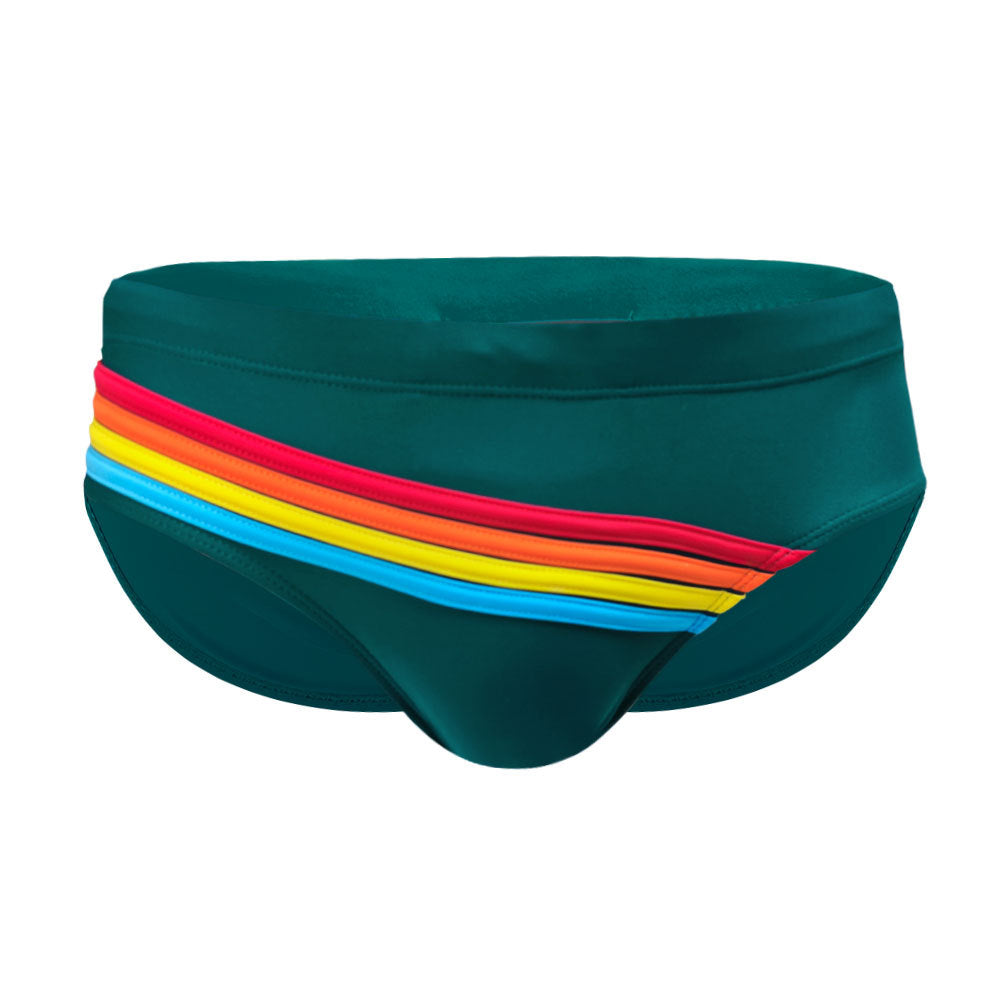 Triangular Three-dimensional Rainbow Swim Trunks Simple Stylish And Form-fitting