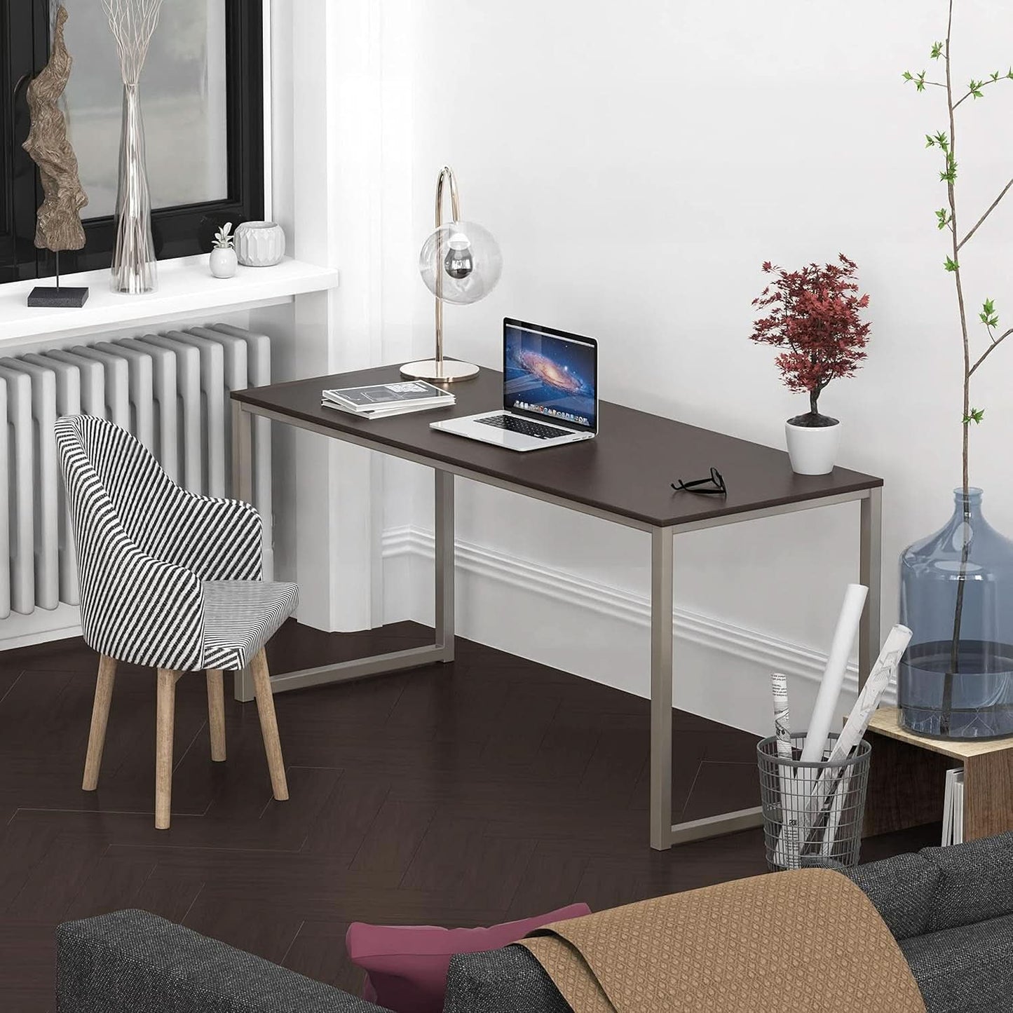 55-Inch Espresso Computer Desk For Office 24-Inch Depth