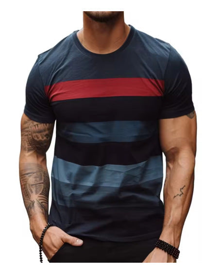 Men's Fashion Striped Casual Short-Sleeve