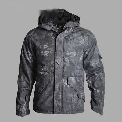 Men's Outdoor Tactical Camouflage Padded Windproof Hardshell Jacket
