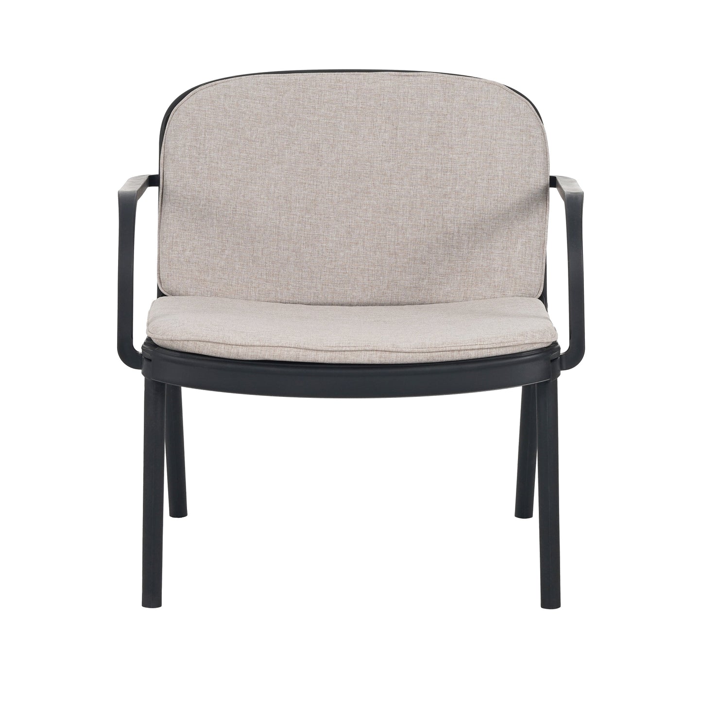 Outdoor Chat Set Polypropylene Black Beige Cushion 3 Piece Loveseat