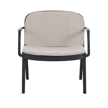 Outdoor Chat Set Polypropylene Black Beige Cushion 3 Piece Loveseat