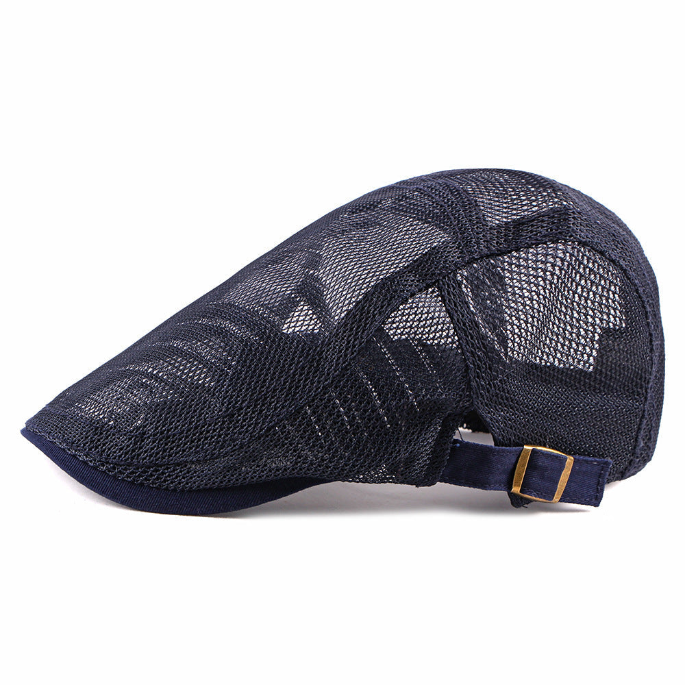Men's And Women's Identical Single-color Mesh Lightweight And Breathable Adjustable Fashionable Retro Style Forward Hat, Suitable For Daily Commuting, Versatile And Versatile Beret.