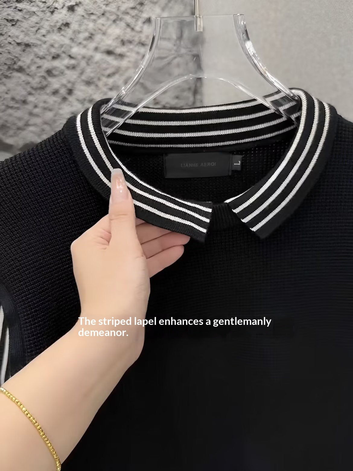 Mens Shirt-collar Knit Sweater For Spring And Autumn