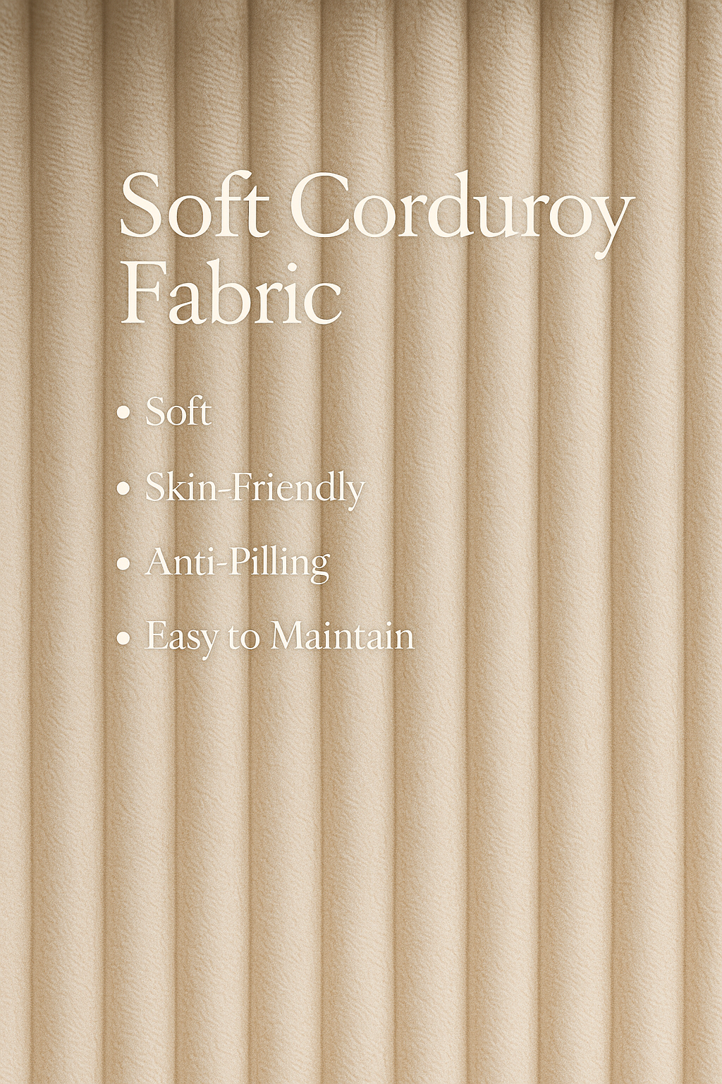 Minimalist Corduroy Sectional Sofa Beige 3-Seat 111