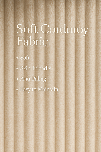 Minimalist Corduroy Sectional Sofa Beige 3-Seat 111