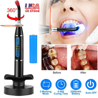 5W Cordless Dental LED Curing Light Lamp 1500mw/cm2