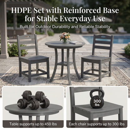 Outdoor Bistro Dining Set Round Table 2 Seat
