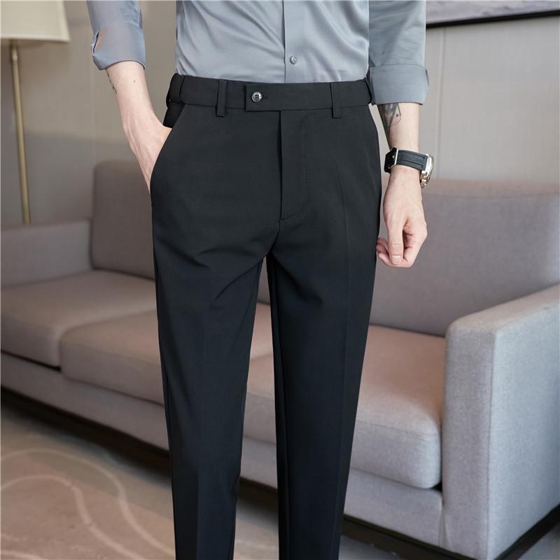 SpringSummer New Arrival Light-Luxury, Wrinkle-Resistant, Stretch-Waist Casual Suit Trousers For Men