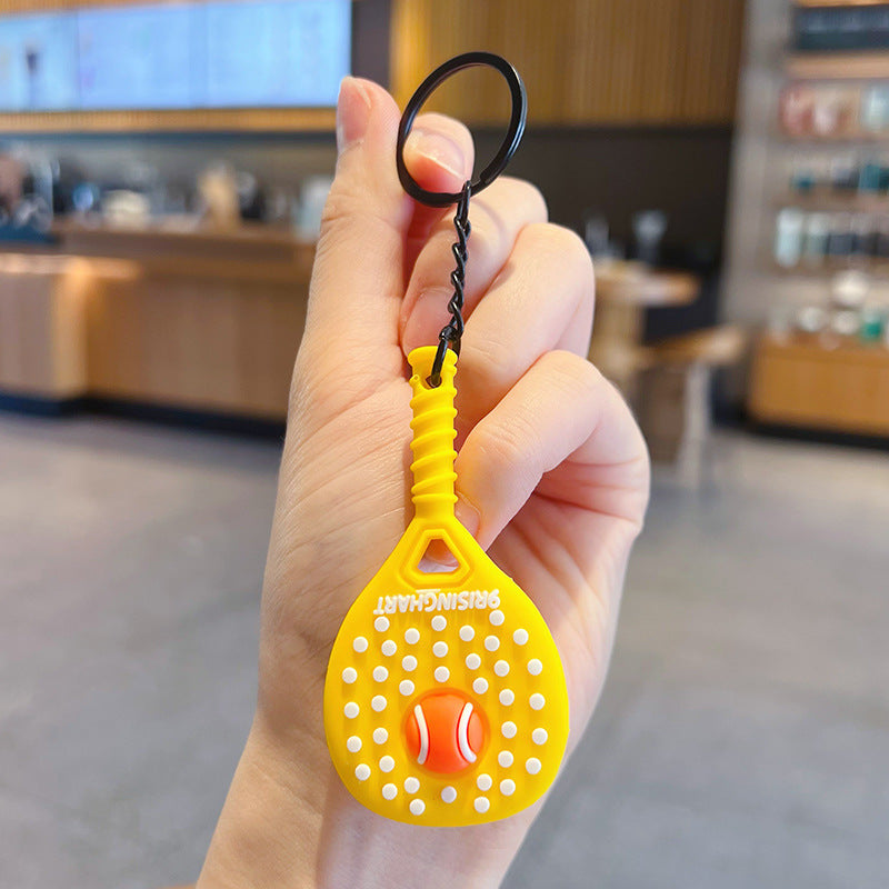 Creative Tennis Racket Sports Keychain Pendant