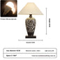Japanese Ceramic Table Lamp with Fabric Shade