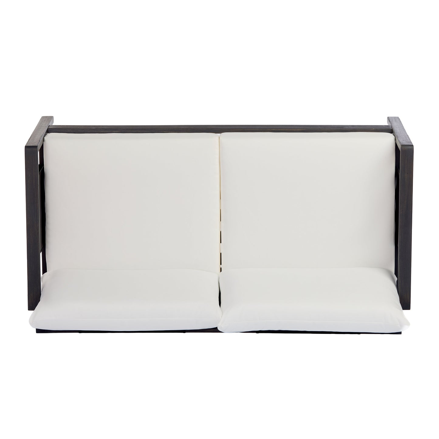 Outdoor Sofa Set Acacia Wood Textilene 4 Piece Gray White Seats 4