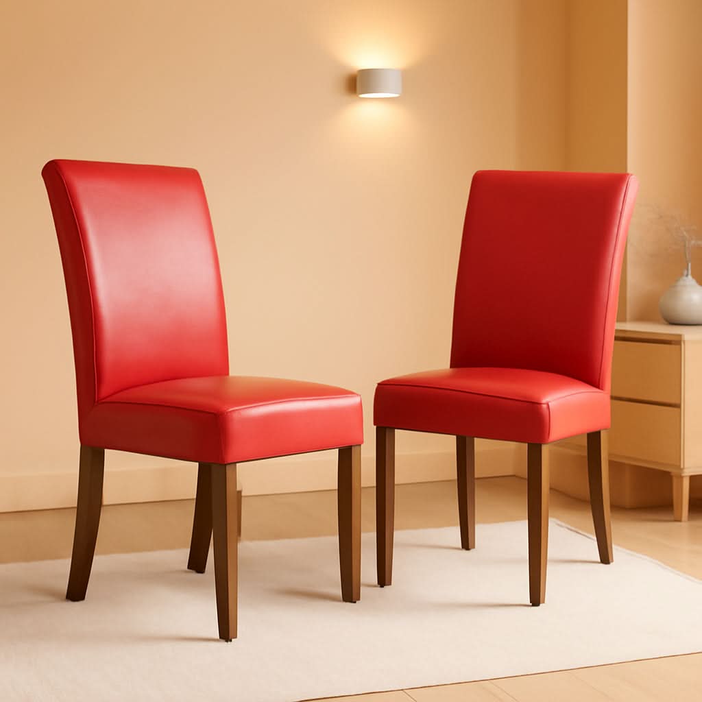 Firebrick Red Padded Dining Chairs For Dining Room