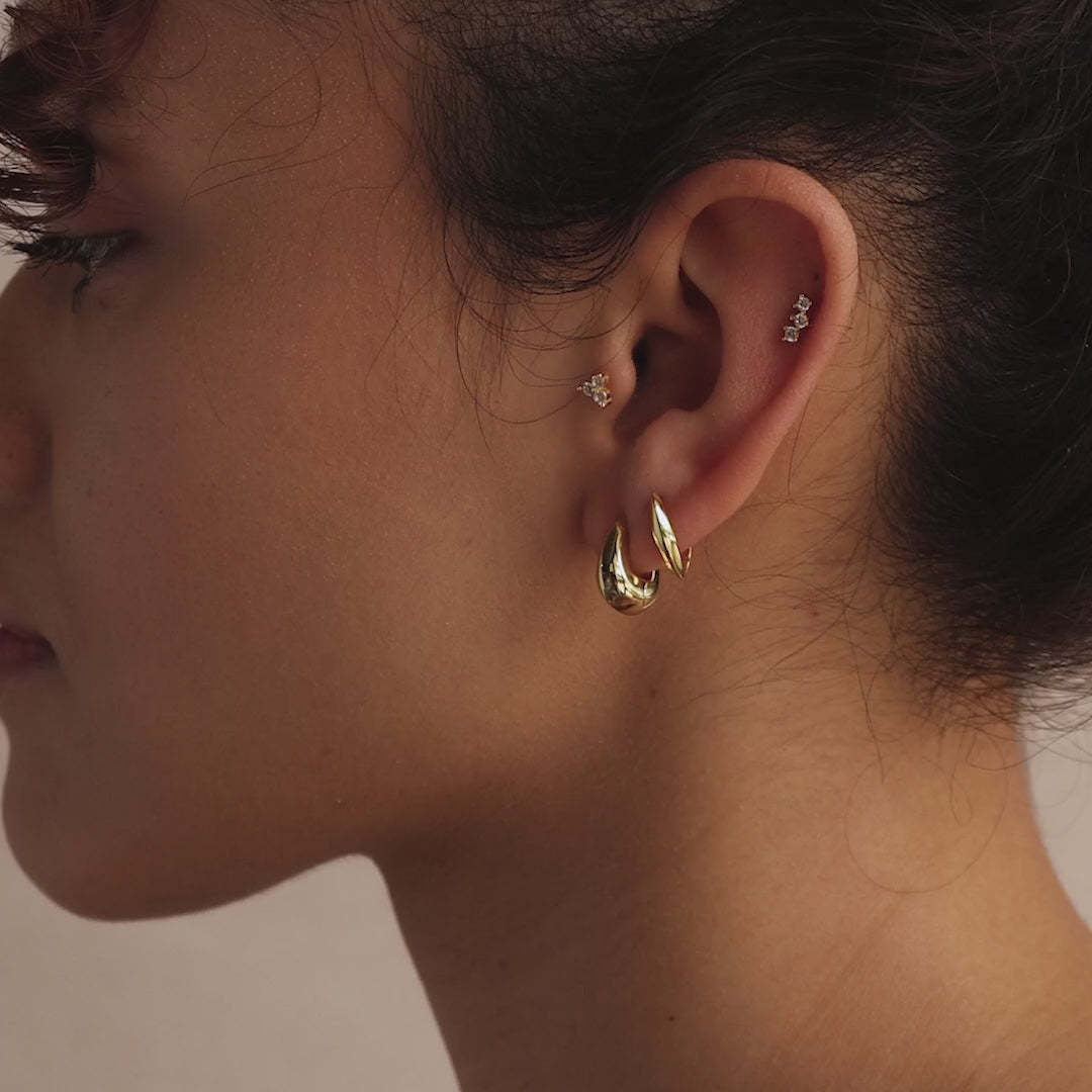 Gold-plated V Shaped Earrings