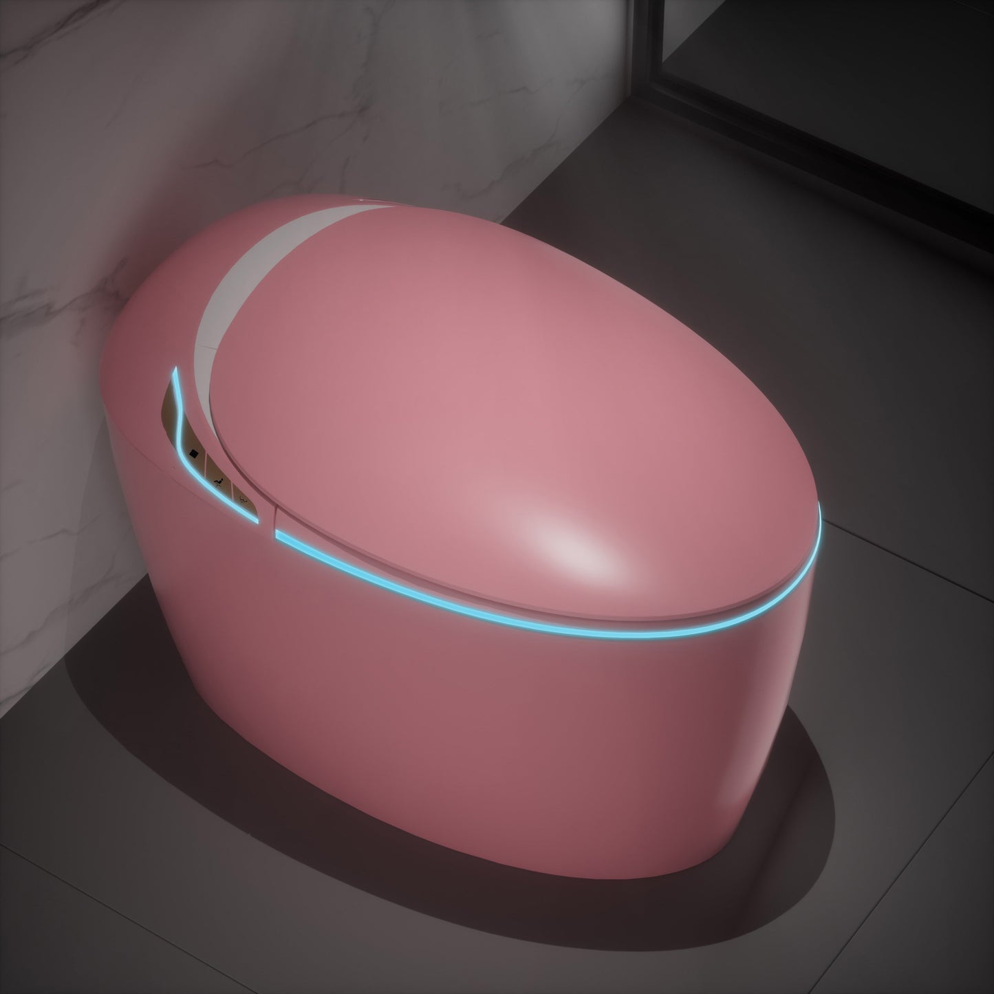 Unique Smart Toilet with Bidet Built In, Intelligent One Piece Toilet For Mod...