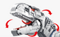 Dinosaur building blocks assembled toy boy high difficulty huge Tyrannosaurus rex children puzzle 6 birthday gift 10 years old