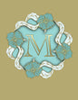 M: 100 Pages 8.5" X 11" Monogram Notebook College Ruled Line Paper - Paperback