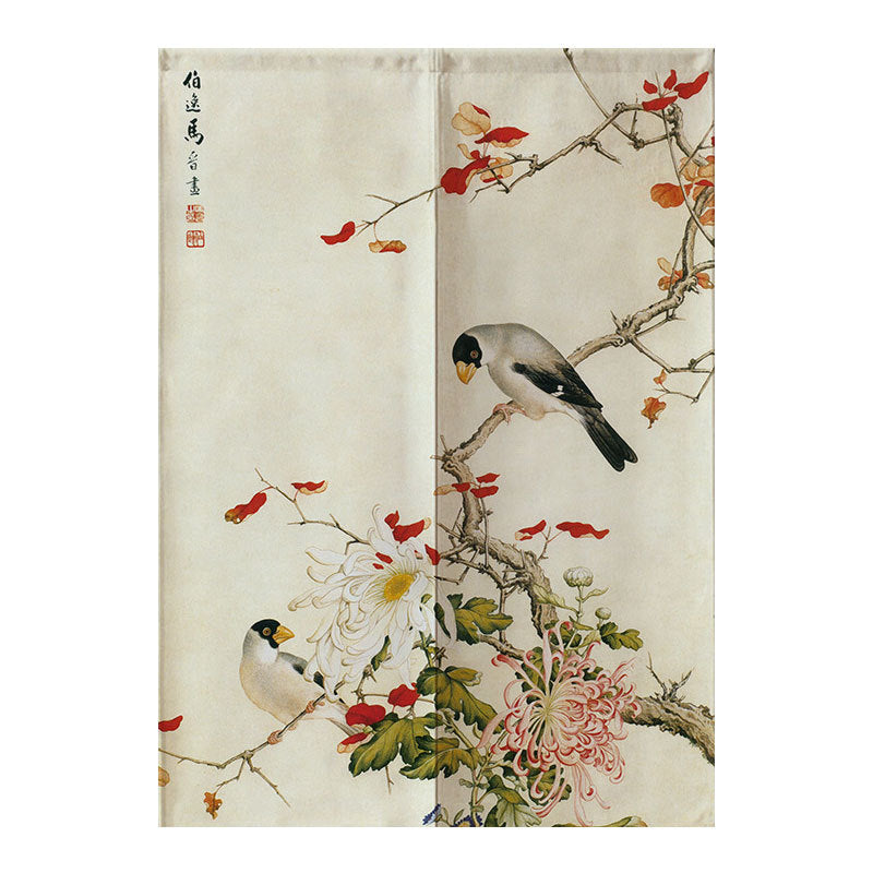 Chinese Fabric Door Partition Half Curtain Feng Shui