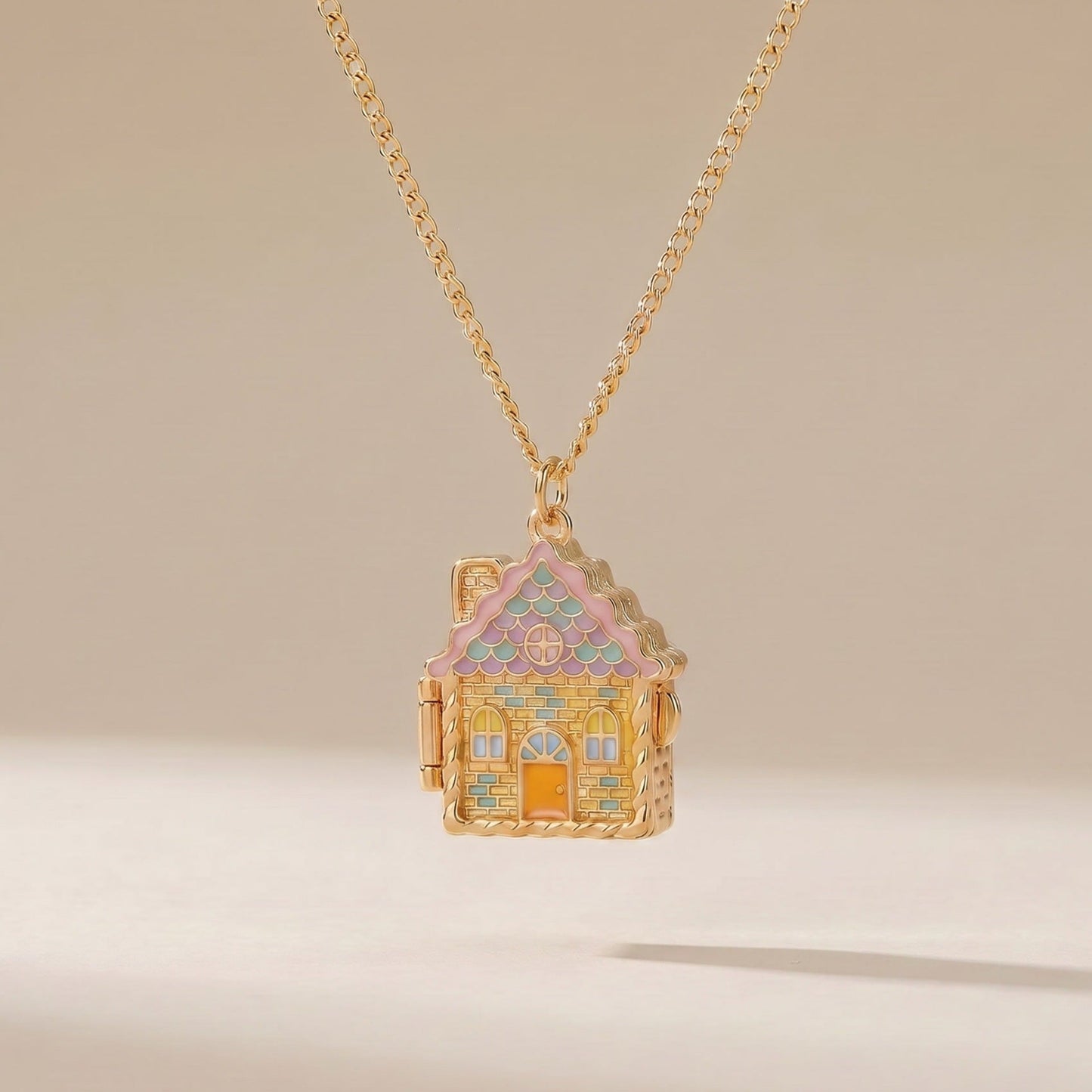Gingerbread House Series Openable Pendant Necklace
