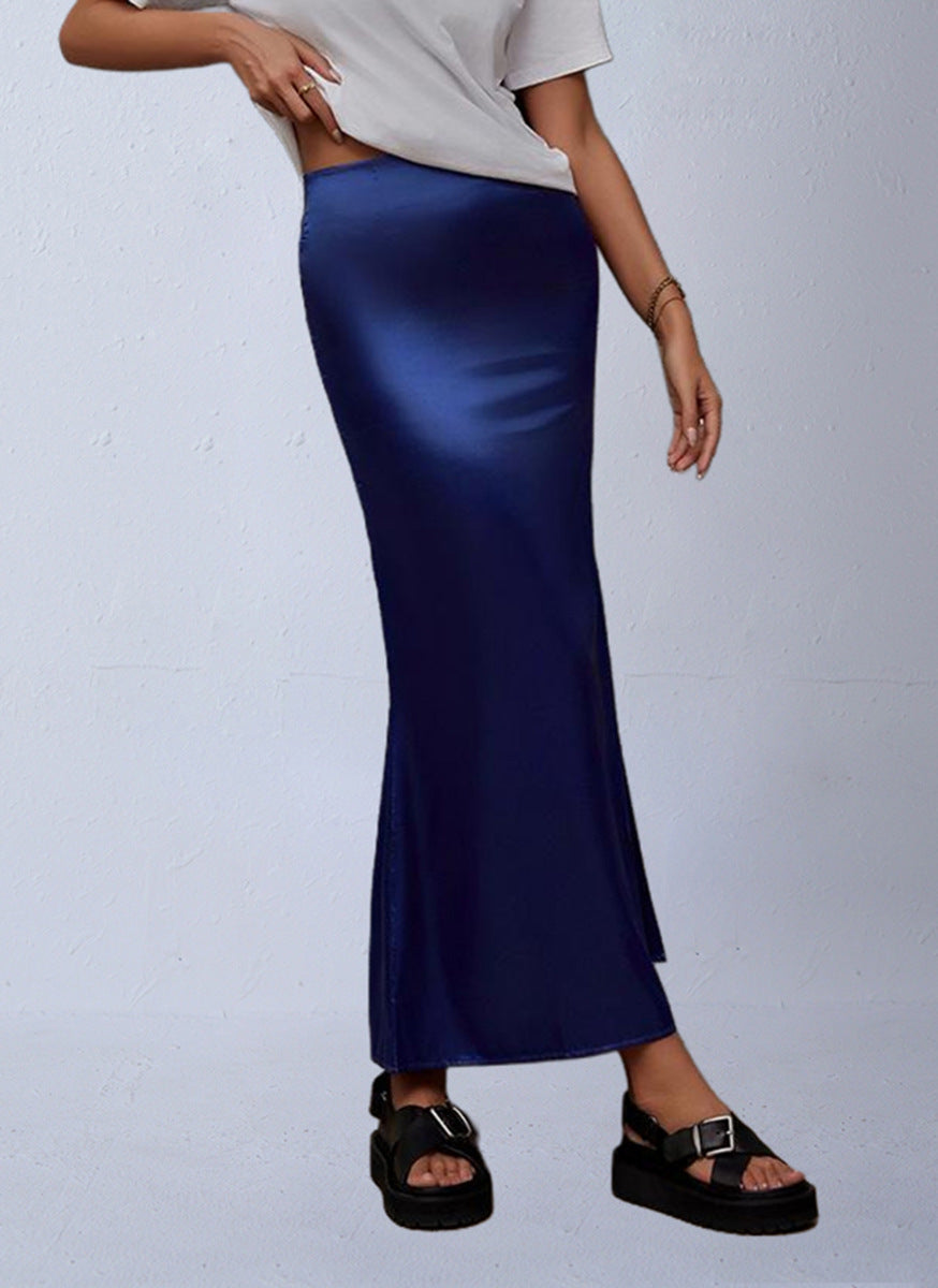 Autumn New Satin Mermaid Bodycon Skirt For Women