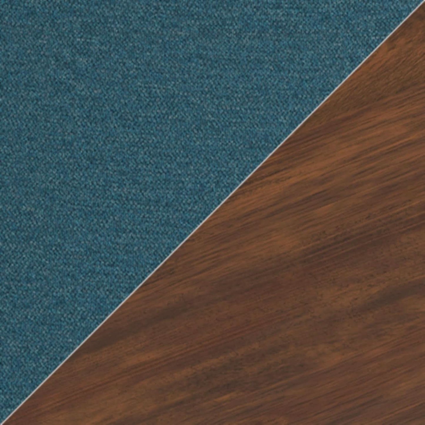Upholstered Side Chair Set Blue And Brown Foam Cushioned