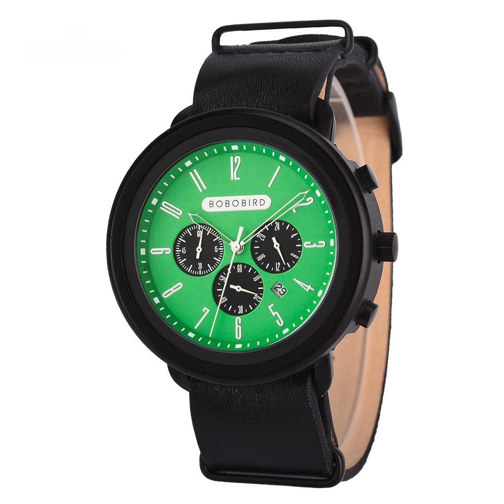 Mens Fashionable Sporty Wooden Quartz Watch