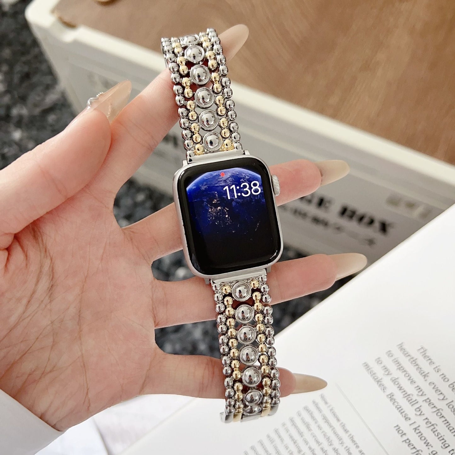 Five-bead Round Metal Watch Strap
