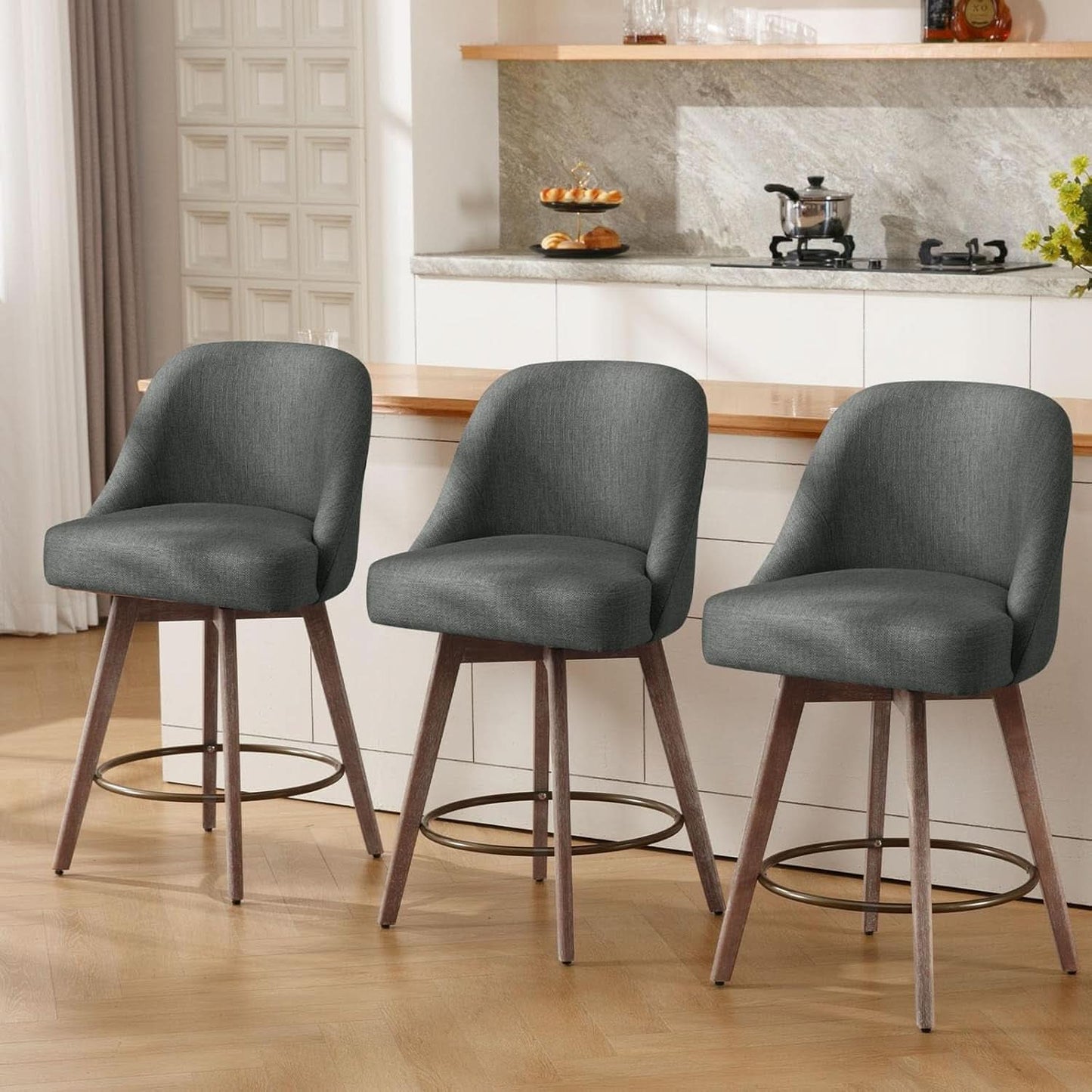 Counter Height Bar Stools Set Of Four 26 Inch Gray