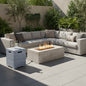 2-in-1 Outdoor Fire Pit and Propane Tank Stand Set 41.9 Inch, Beige Grey